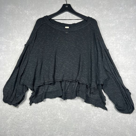 We the free Shirt Women’s Small black boho style long sleeve - Picture 1 of 10